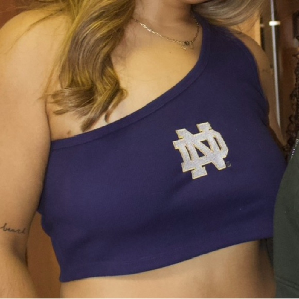 Chic One-Shoulder Purple Crop Top